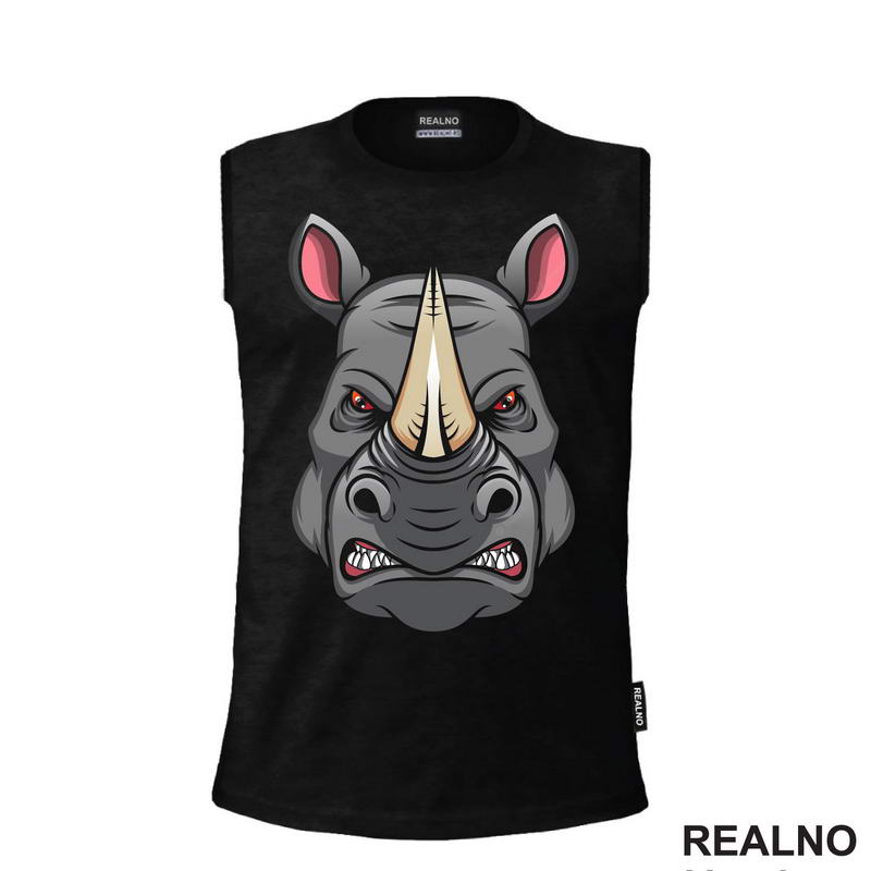 Angry Head Rhinoceros - Nosorog - Životinje - Majica