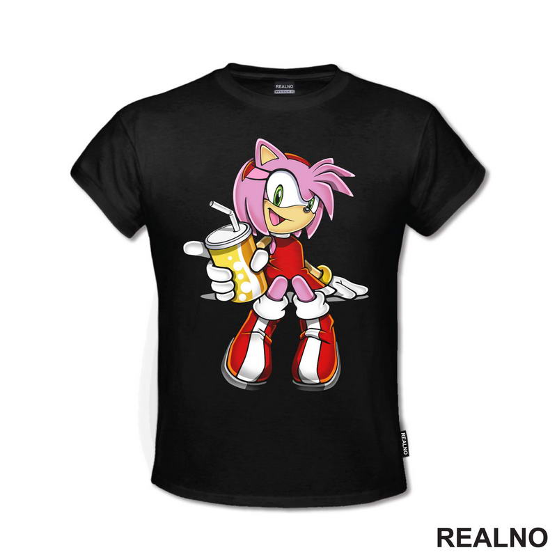 Amy Rose - Pije Sok - Sonic - Majica