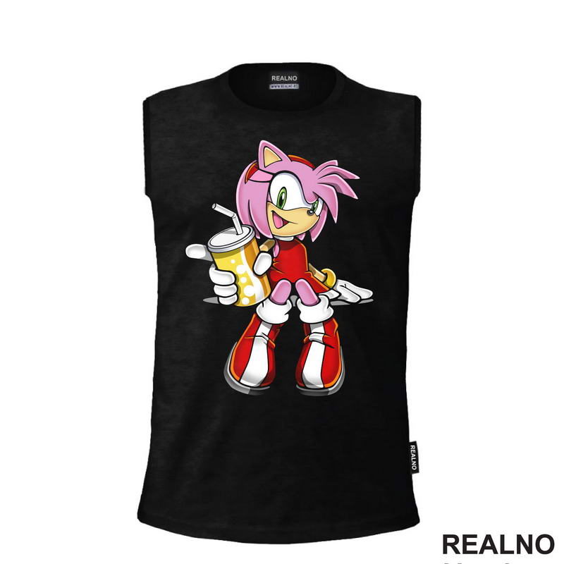 Amy Rose - Pije Sok - Sonic - Majica