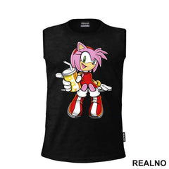 Amy Rose - Pije Sok - Sonic - Majica