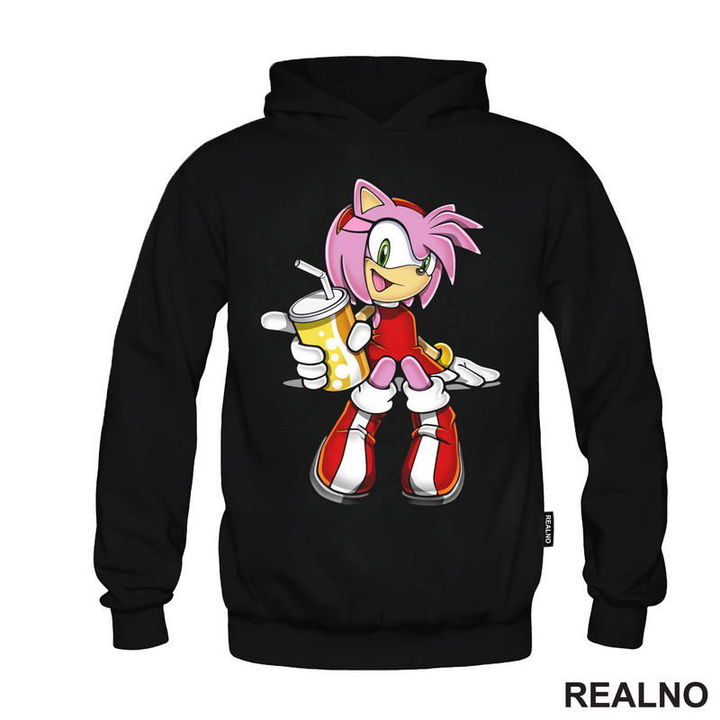 Amy Rose - Pije Sok - Sonic - Majica