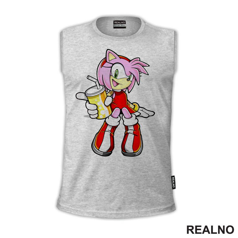 Amy Rose - Pije Sok - Sonic - Majica