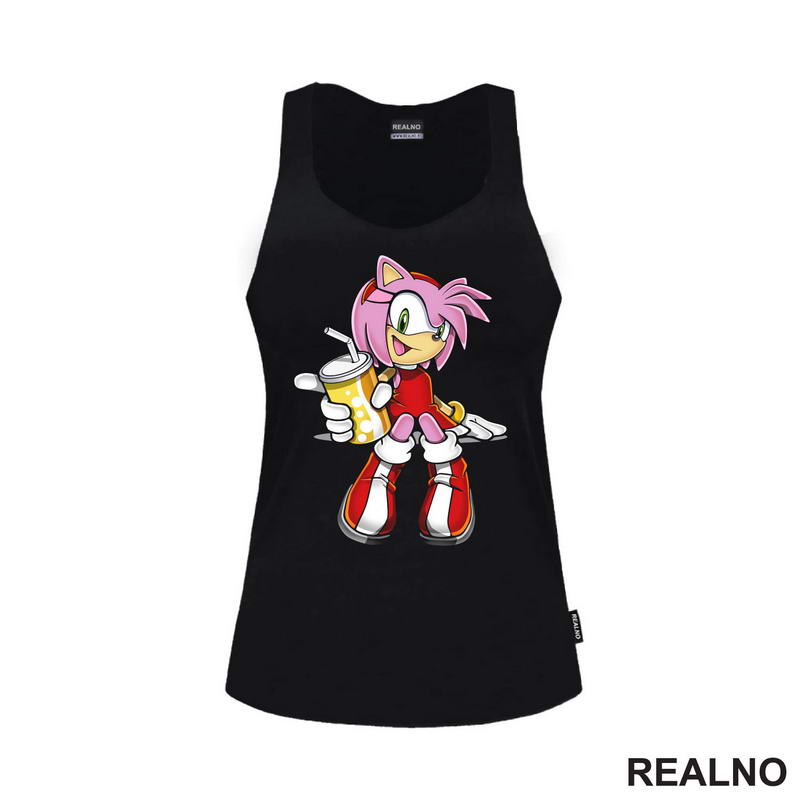 Amy Rose - Pije Sok - Sonic - Majica