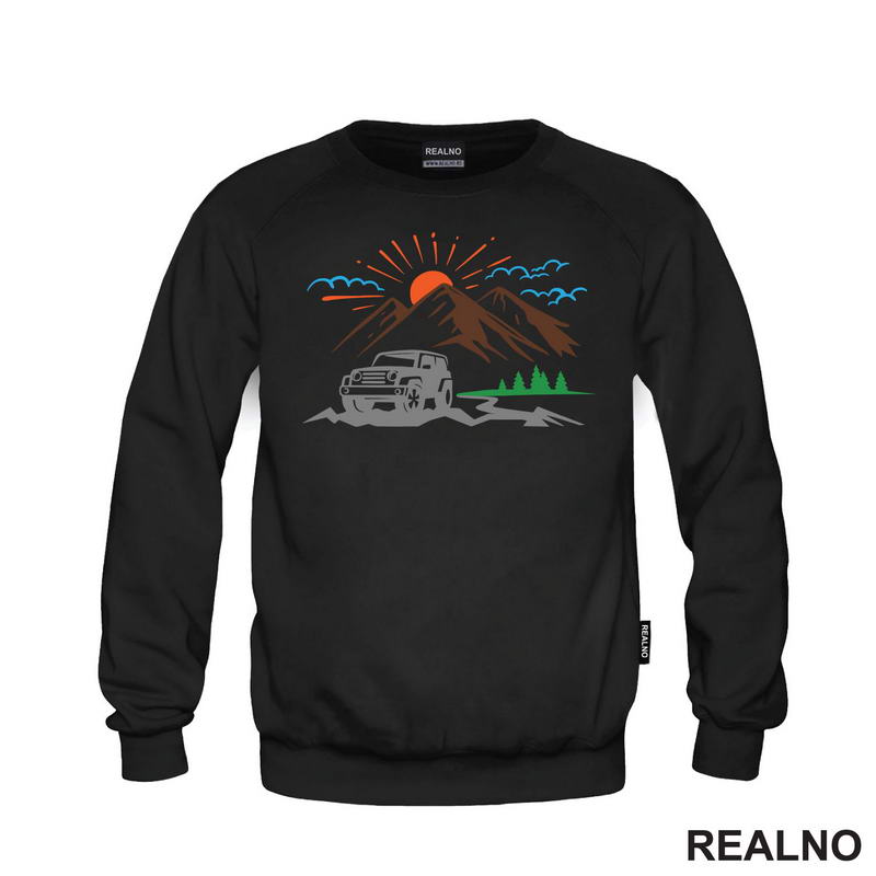 Sun, Montain And Jeep - Off Road - Majica