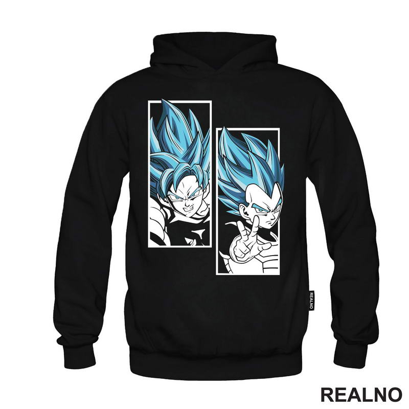 Blue Light Shine Portrait Goku Vegeta - Dragon Ball - Majica
