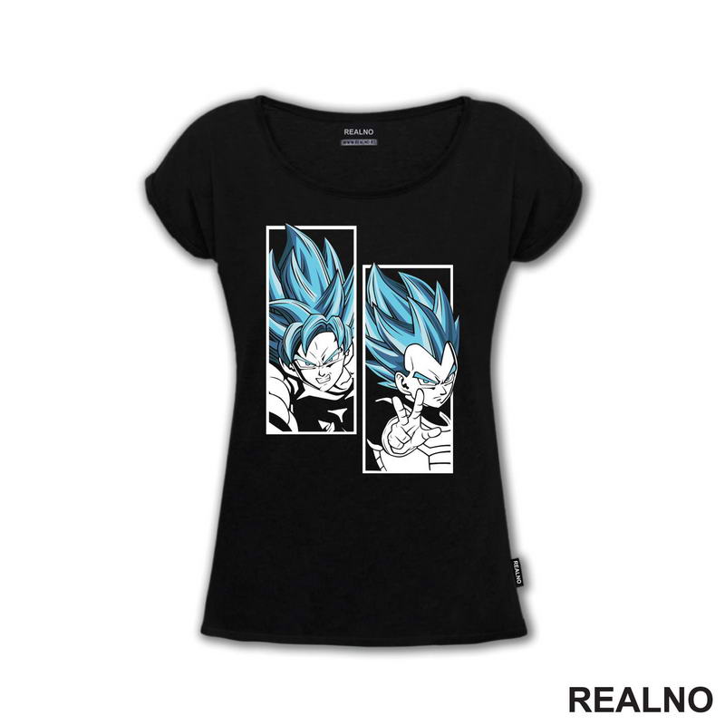 Blue Light Shine Portrait Goku Vegeta - Dragon Ball - Majica