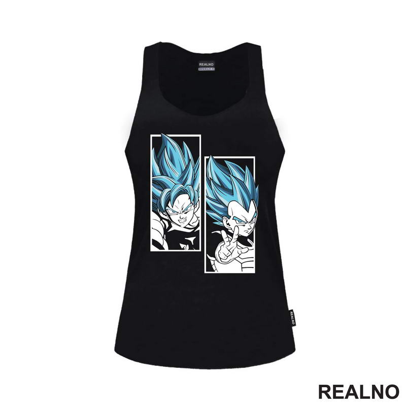 Blue Light Shine Portrait Goku Vegeta - Dragon Ball - Majica