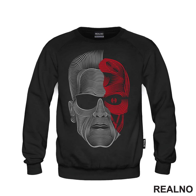 Head Terminator - Red And Silver Lines - Majica