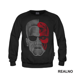 Head Terminator - Red And Silver Lines - Majica