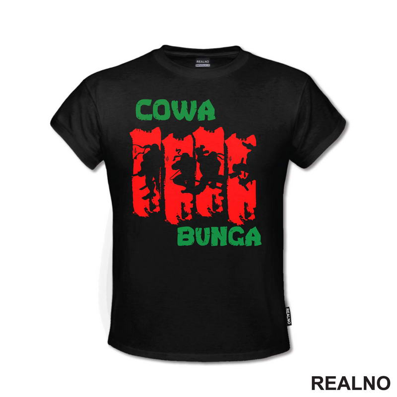 Cowa Bunga - Green And Red - Nindža Kornjače - Majica
