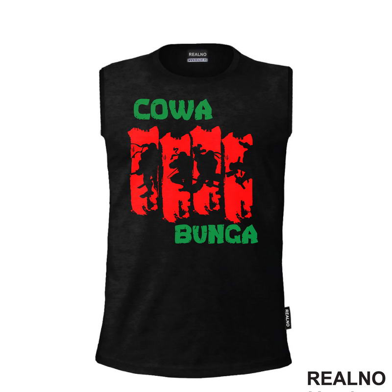 Cowa Bunga - Green And Red - Nindža Kornjače - Majica