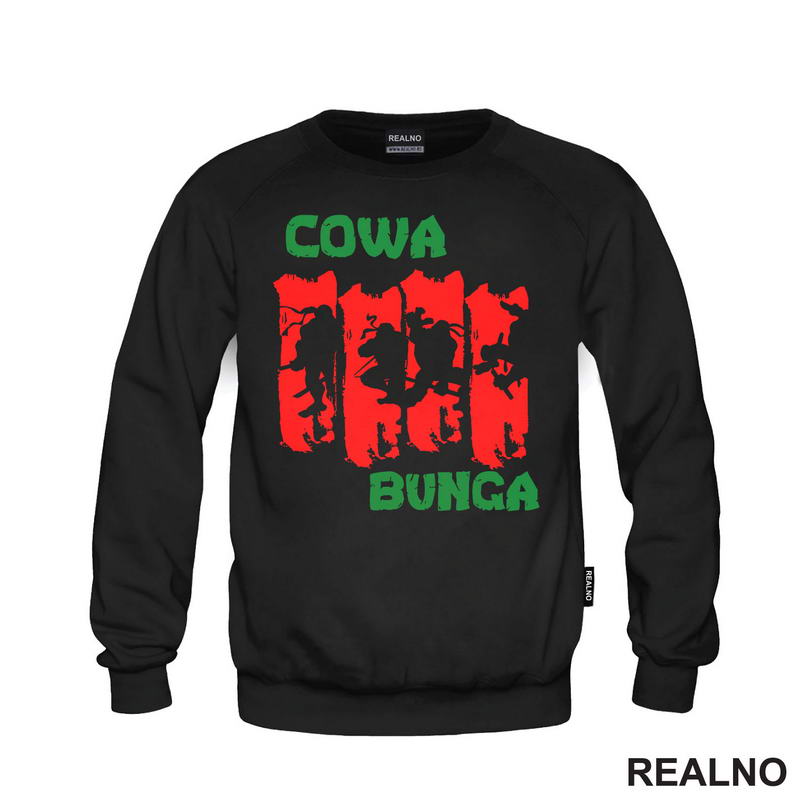 Cowa Bunga - Green And Red - Nindža Kornjače - Majica