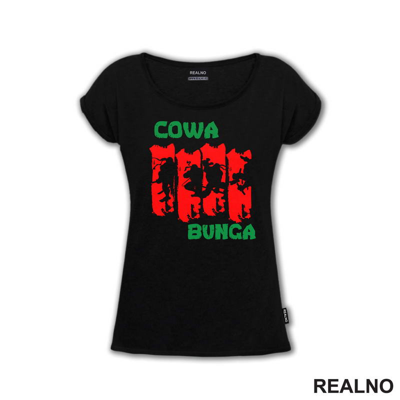 Cowa Bunga - Green And Red - Nindža Kornjače - Majica