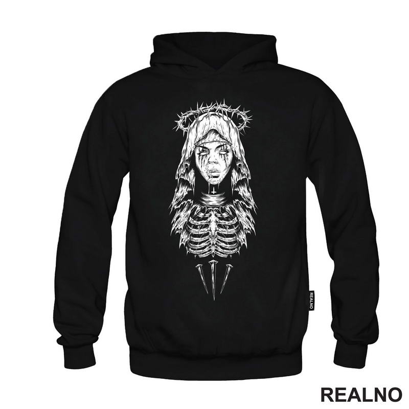 Goth Skeleton Girl With A Crown Of Thorns - Muzika - Majica