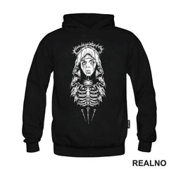 Goth Skeleton Girl With A Crown Of Thorns - Muzika - Majica