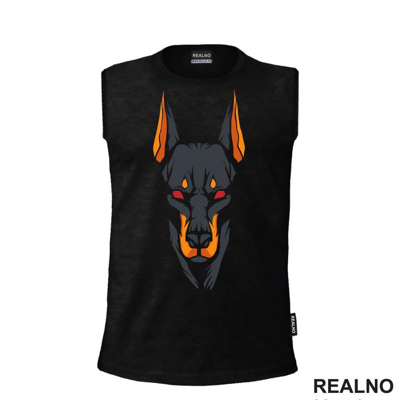 Doberman - Outlines - Dark - Pas - Dog - Majica