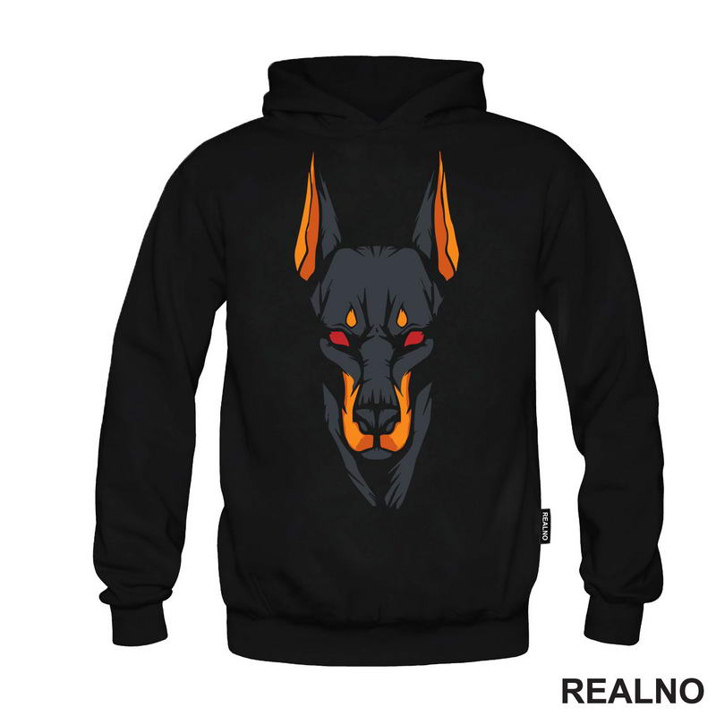 Doberman - Outlines - Dark - Pas - Dog - Majica