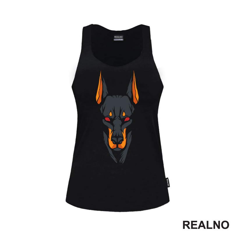 Doberman - Outlines - Dark - Pas - Dog - Majica