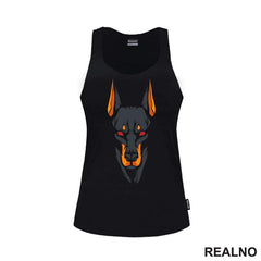 Doberman - Outlines - Dark - Pas - Dog - Majica