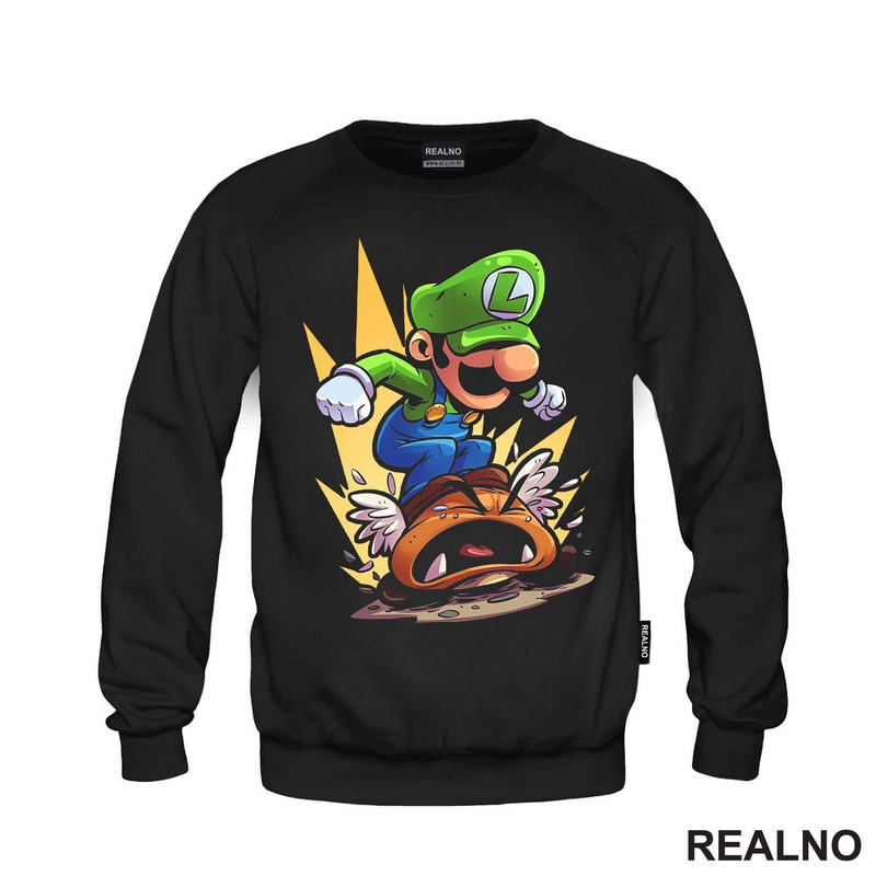 Luidji - Luiđi gazi Kornjaču - Super Mario - Majica