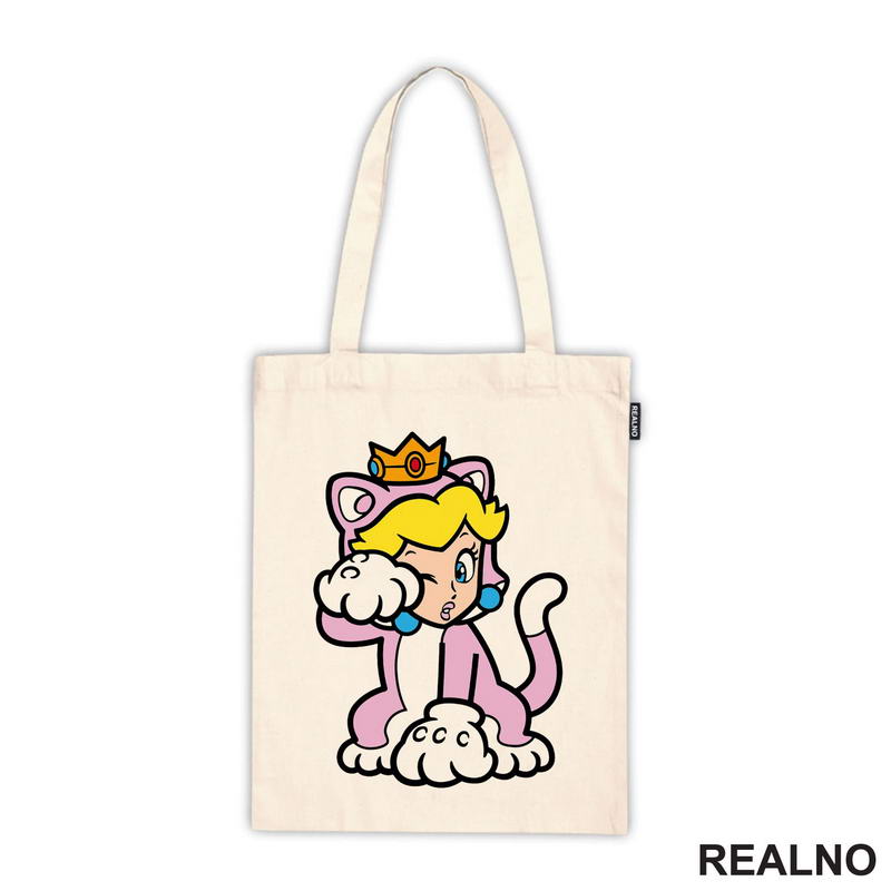 Princeza Breskvica - Mačka - Cat Peach - Sedi - Super Mario - Majica