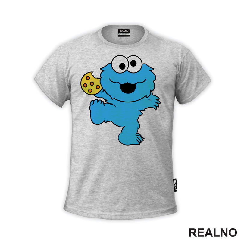 Cookie Monster - Holding A Cookie - Crtani Filmovi - Majica