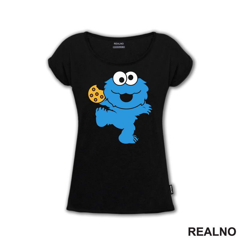Cookie Monster - Holding A Cookie - Crtani Filmovi - Majica