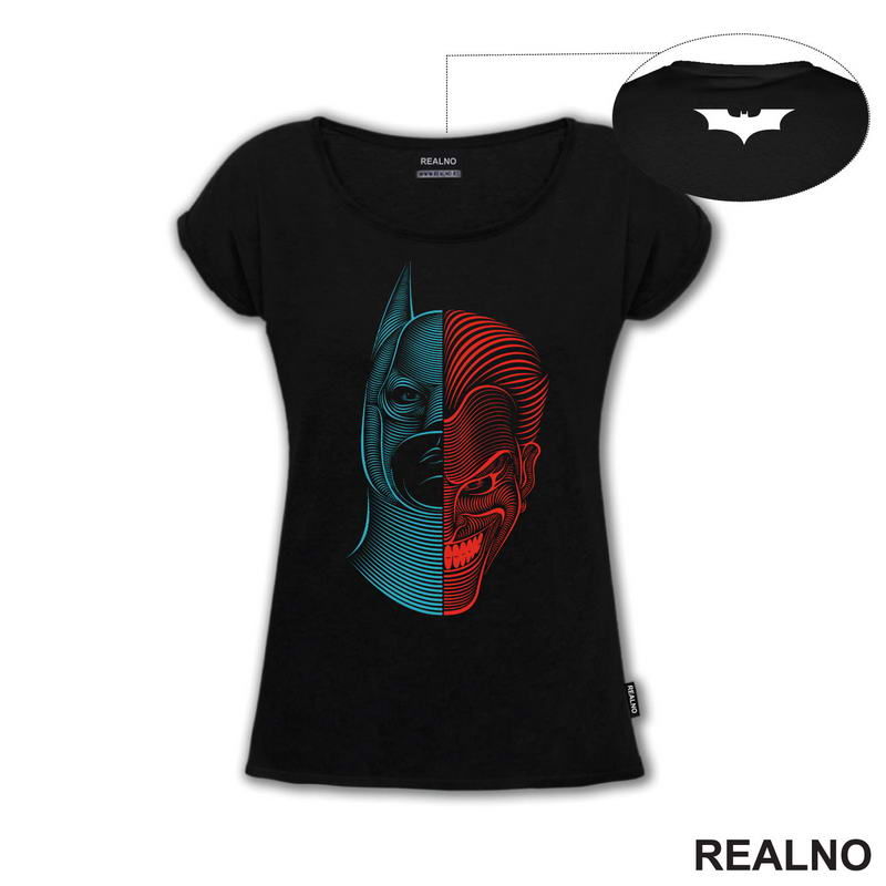 Blue And Red - Half Face - Joker - Batman - Majica