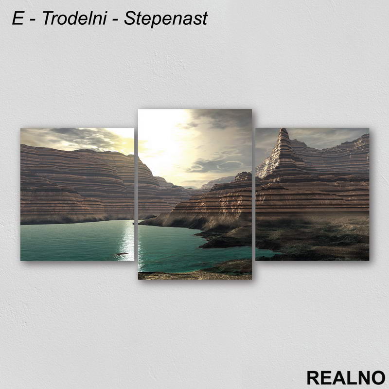 Sedimentne stene i reka - Slika na platnu - Kanvas