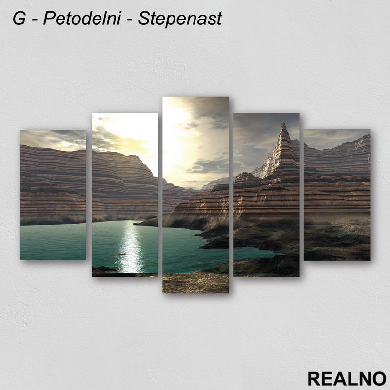 Sedimentne stene i reka - Slika na platnu - Kanvas