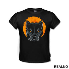 Pit Bull - Narandžasti Mesec - Pas - Dog - Majica