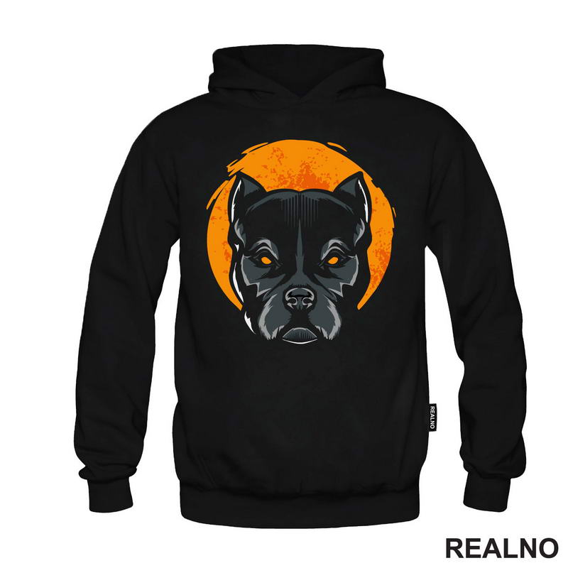 Pit Bull - Narandžasti Mesec - Pas - Dog - Majica