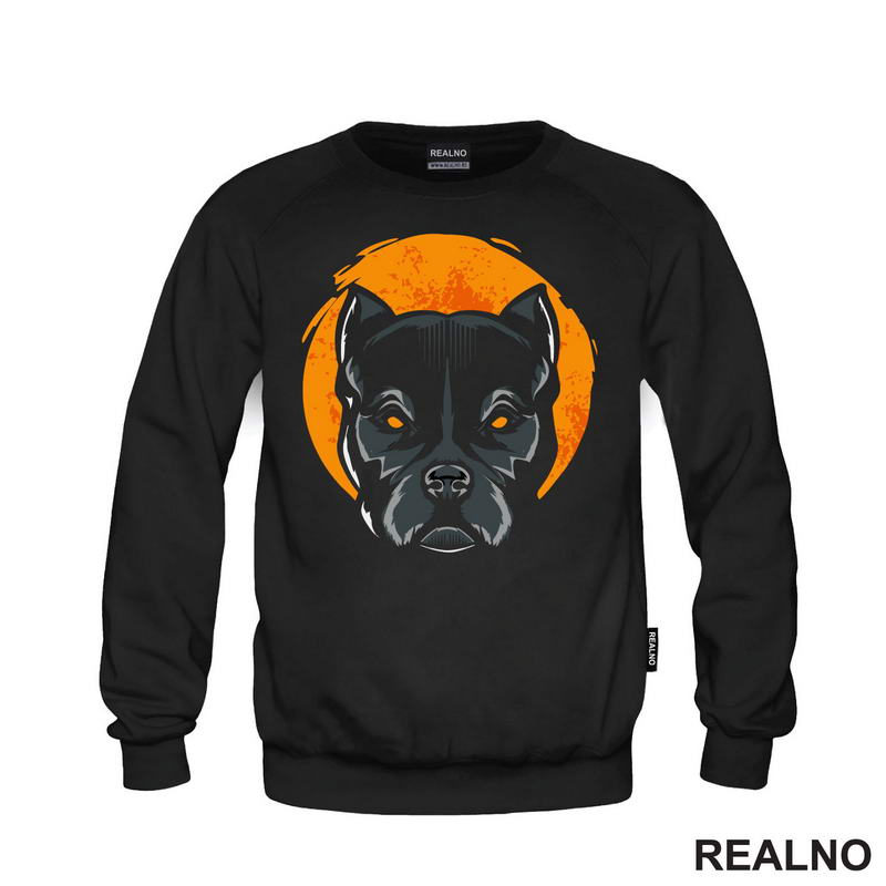 Pit Bull - Narandžasti Mesec - Pas - Dog - Majica