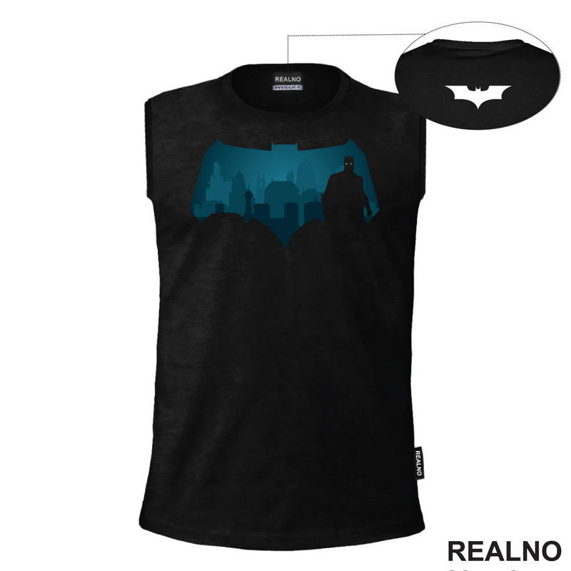 Blue Logo And Shadow - Batman - Majica