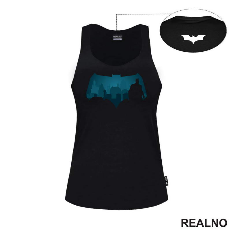 Blue Logo And Shadow - Batman - Majica