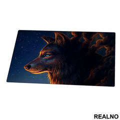 Wolf Head With Blue Eye - Painting - Vuk - Životinje - Podmetač za sto