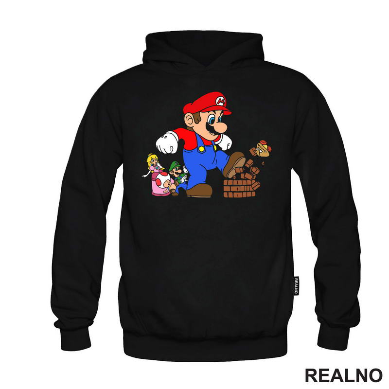 Mario ruši blok - Super Mario - Majica