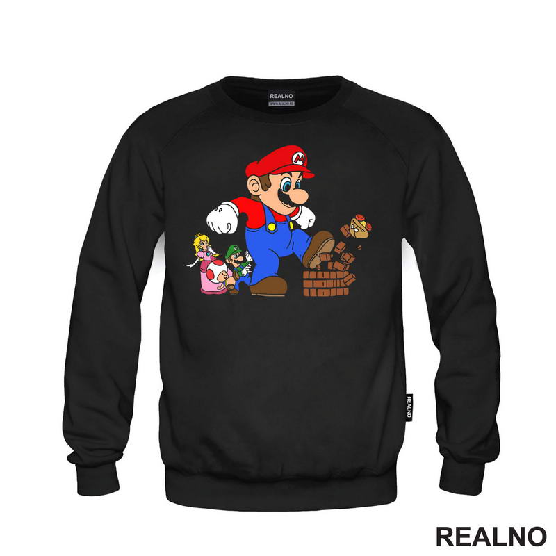 Mario ruši blok - Super Mario - Majica