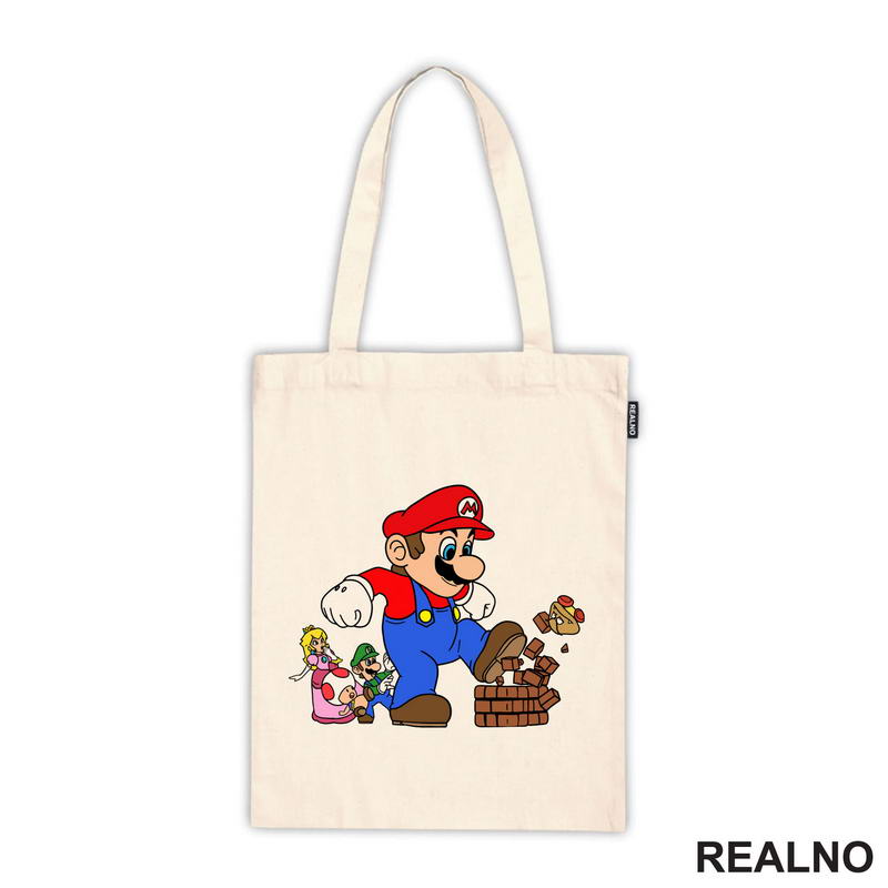 Mario ruši blok - Super Mario - Majica