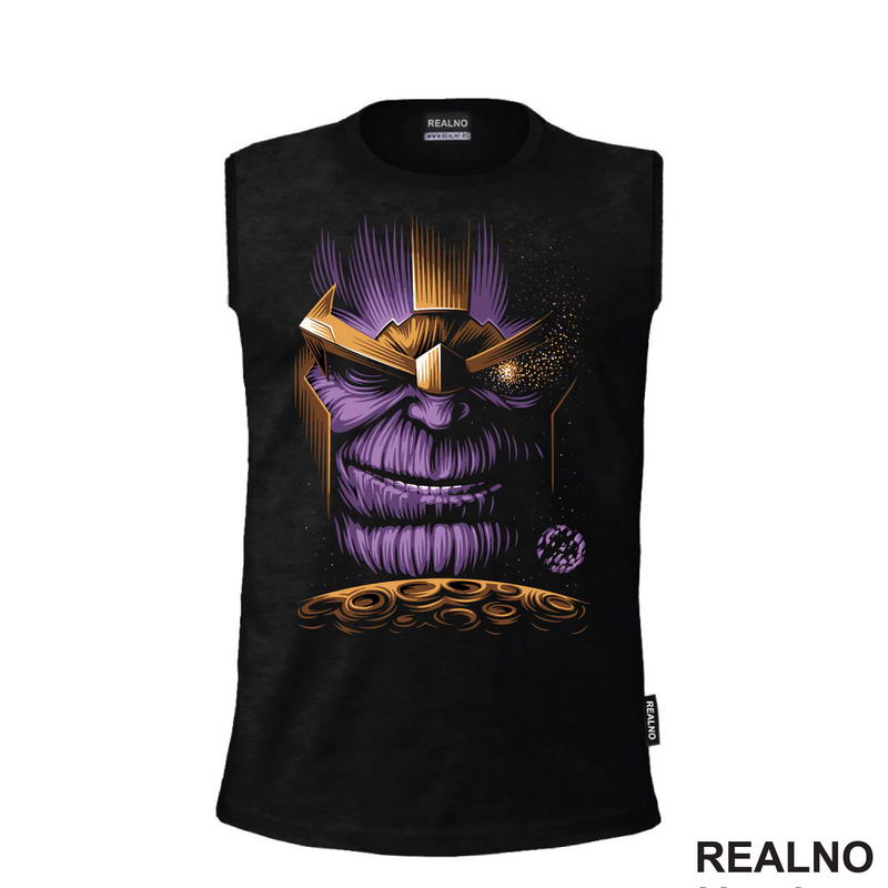 Face And Golden Planet - Thanos - Majica