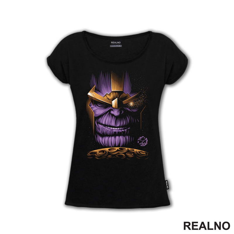Face And Golden Planet - Thanos - Majica