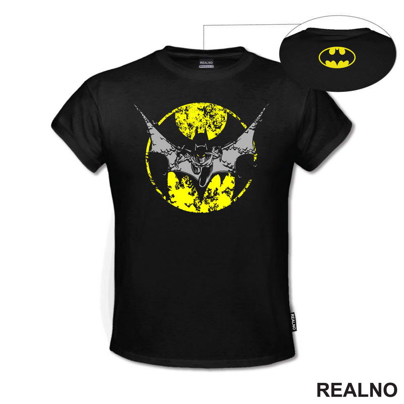 Yellow Moon - Grey Bat - Batman - Majica