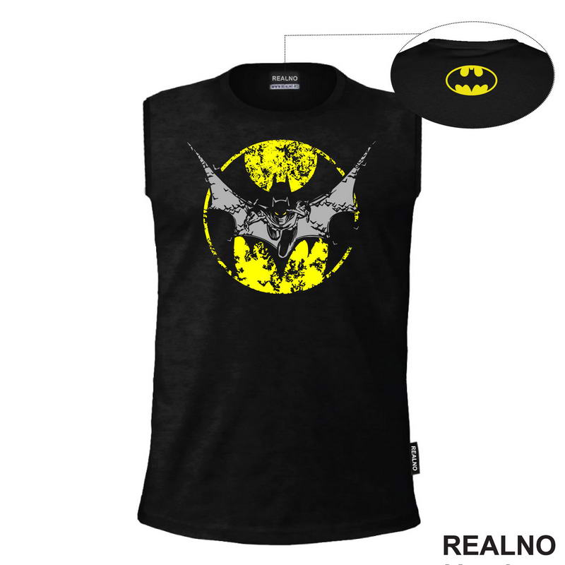 Yellow Moon - Grey Bat - Batman - Majica