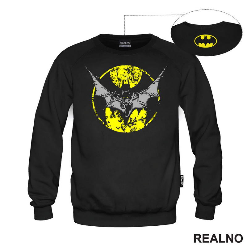 Yellow Moon - Grey Bat - Batman - Majica