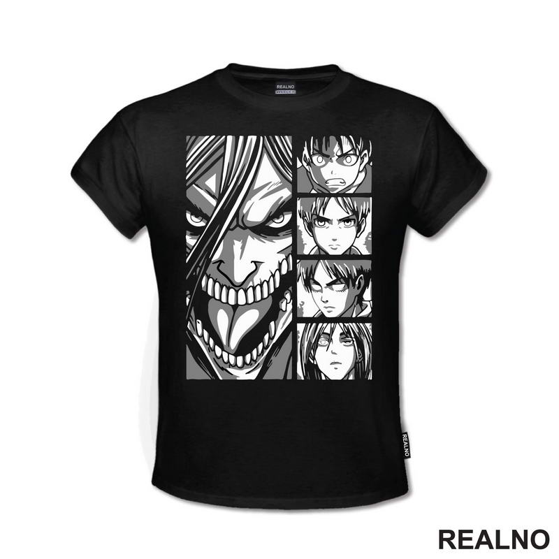 Grey Faces - Attack On Titan - Majica
