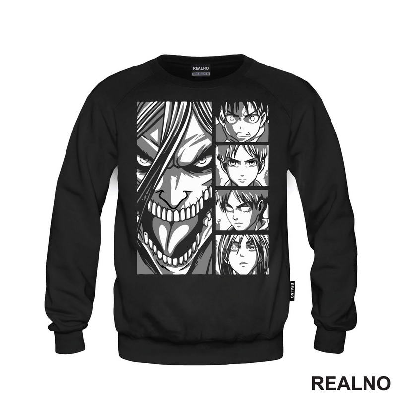 Grey Faces - Attack On Titan - Majica