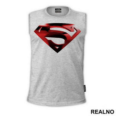 Logo Metalic Red And Black - Superman - Majica