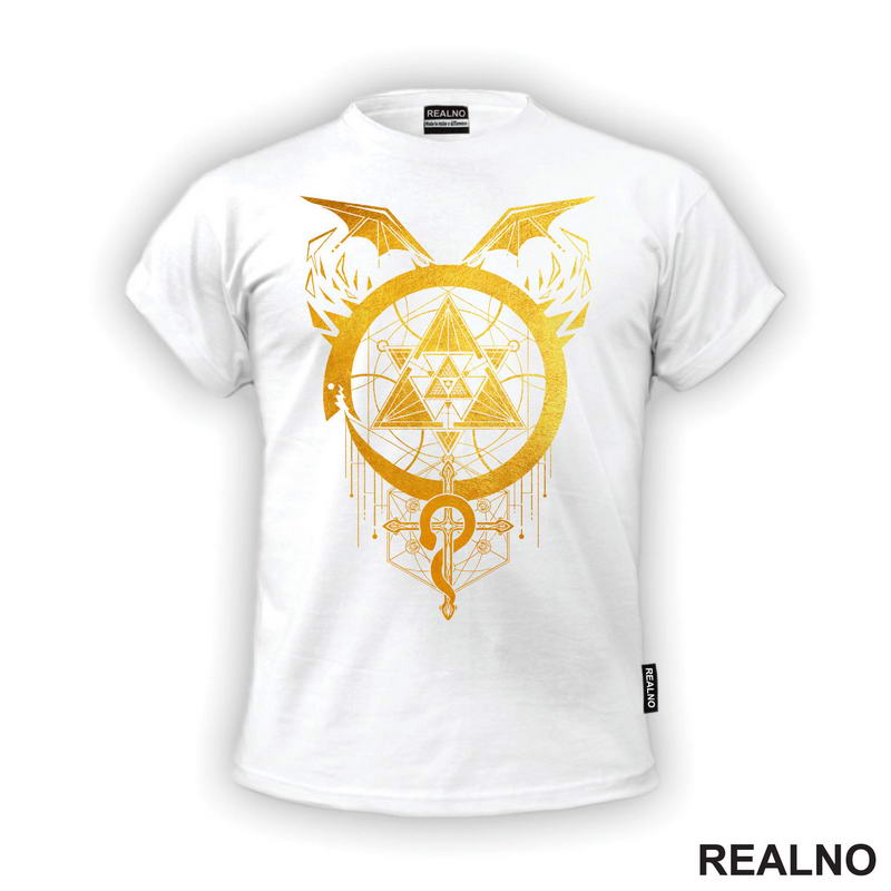 Gilded Snakes Of Alchemy - Golden - Fullmetal Alchemist - Anime - Majica