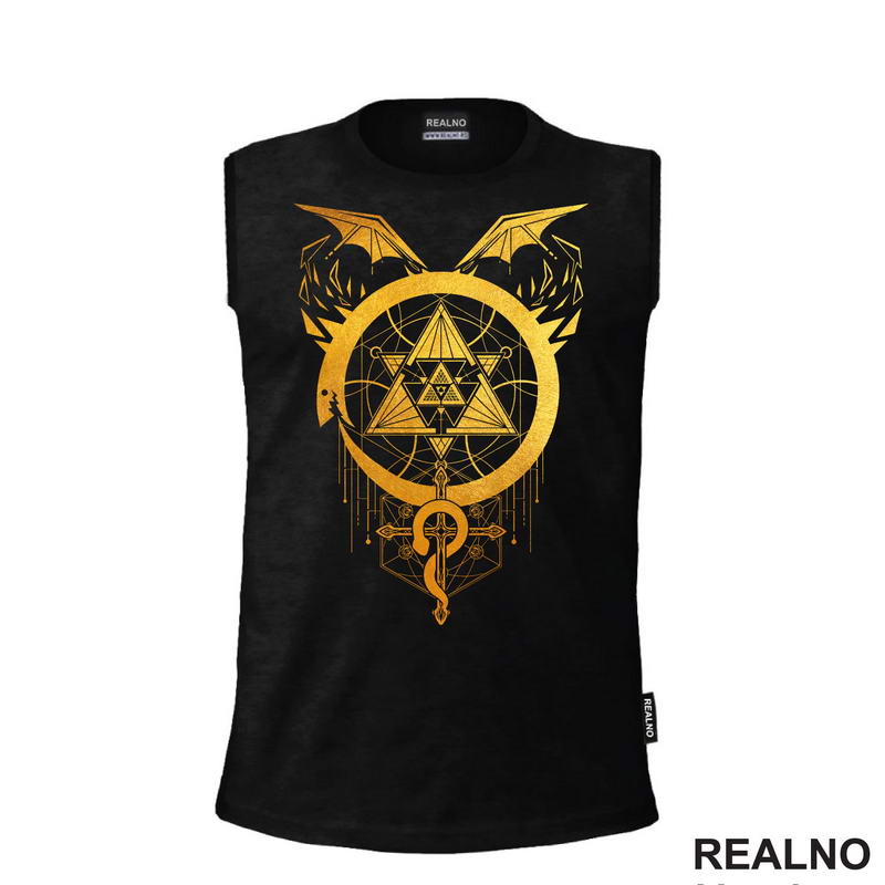Gilded Snakes Of Alchemy - Golden - Fullmetal Alchemist - Anime - Majica