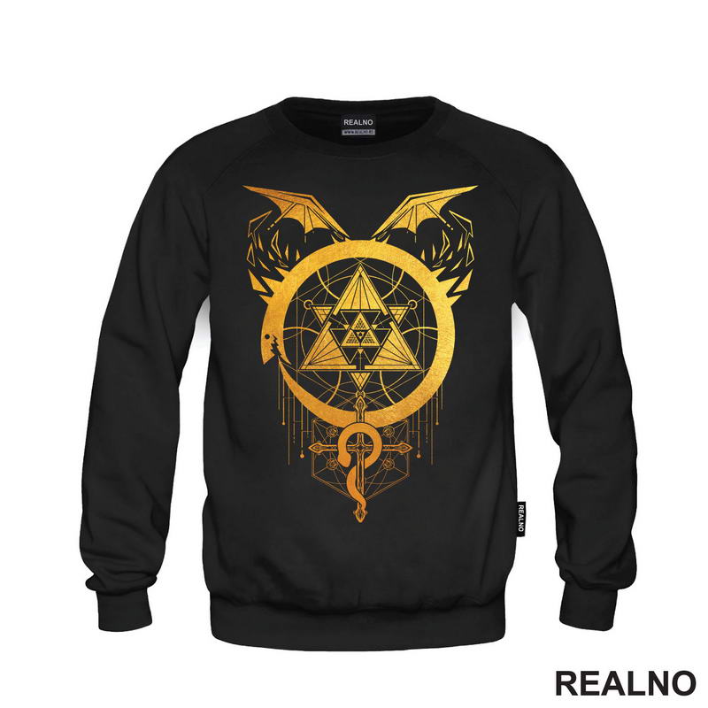 Gilded Snakes Of Alchemy - Golden - Fullmetal Alchemist - Anime - Majica